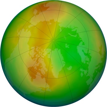 Arctic ozone map for 1992-02